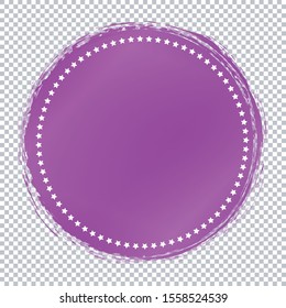 purple round banner - brush painted circle on transparent background