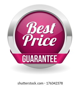 Purple round best price button with ribbon