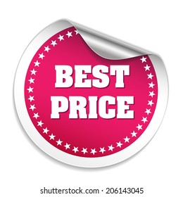 Purple round best price sticker on white background