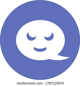 purple round chat icon with demonic face
