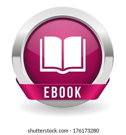 Purple round electronic book button with ribbon