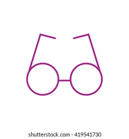 Purple round glasses icon vector illustration