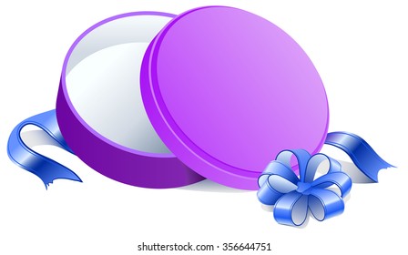 Purple Round Open Geschenkbox. Einzelbild im Vektorformat