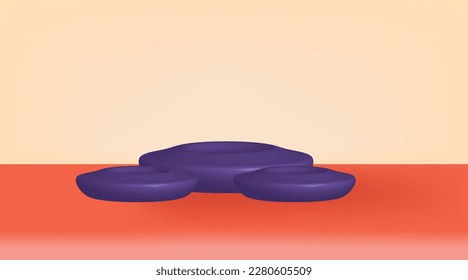 purple round podium product display in unique shape