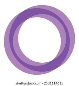 Purple round shape with a transparent center is creating a modern and abstract design