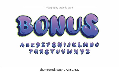Purple Rounded Bubble Cartoon Comics Typography Artistic Font Design