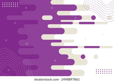 Purple rounded lines background. Abstract dashed lines and dots.Vector illustration