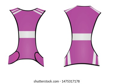 Purple running reflective vest. vector illustration
