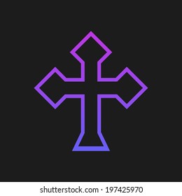 Purple rustrakehner color cross on a black screen