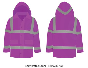 Purple Safety Jacket Vector 