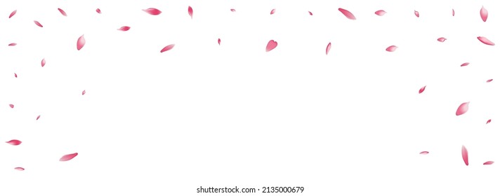 Purple Sakura Petal Vector White Background. Color Floor Cherry Petal Pattern. Flower Petal Delicate Card. Springtime Peach Petal Product.