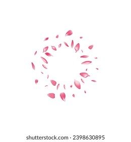 Purple Sakura Petal Vector White Background. Pastel Floral Flower Petal Cover. Rose Petal Japanese Pattern. Spring Lotus Petal Banner.