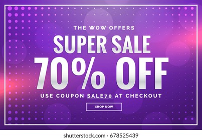 Purple Sale Banner Design Offer Design Stock Vector (Royalty Free ...