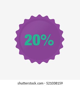 Purple Sale Tag 20 Percent Icon
