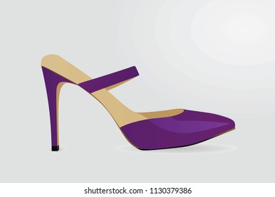 Purple sandal. vector illustration