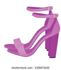 Purple sandal. vector illustration