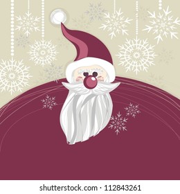 purple santa claus Christmas centerpiece illustration