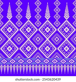 The purple sarong on the purple background is designed with a geometric pattern that blends perfectly and is eye-catching in terms of texture. Clothes or decorations Vector illustration