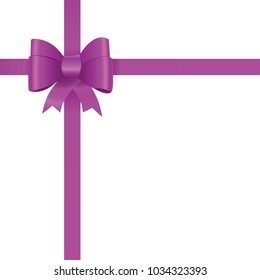 Purple satin bow for gift boxes
