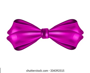 Purple Satin Ribbon isolated on White