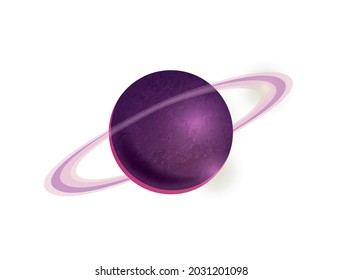 Purple saturn planet cartoon vector illustration