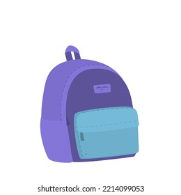 Aislamiento de caricatura educativa en mochila de escuela morada