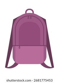Mochila de escola roxa isolada no fundo branco. De volta à escola. Conceito de educação. Vetor não gerado pelo AI