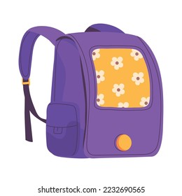 purple school bag icon isolated