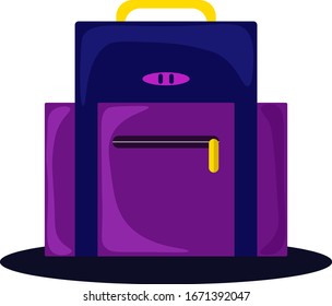 Bolsa morada, ilustración, vector sobre fondo blanco.