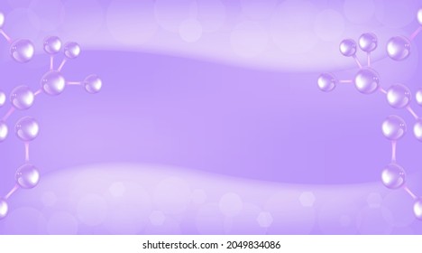 Purple scientific concept background with copy space, illustration vector.	