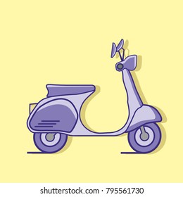 purple scooter  Flat style