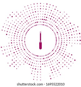 Purple Screwdriver icon isolated on white background. Service tool symbol. Abstract circle random dots. Vector Illustration