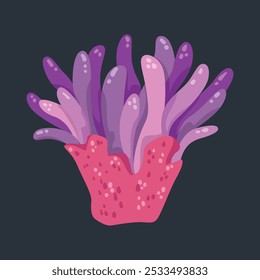 Purple sea coral in flat vector design.