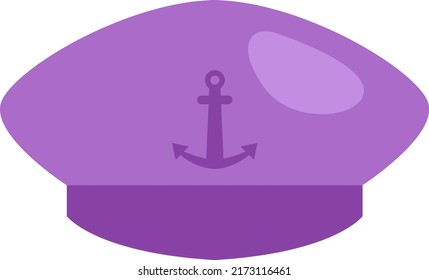Purple sea hat, illustration, vector on a white background.