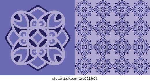 Padrão geométrico abstrato sem costura roxo. Ilustração vetorial, EPS 10.