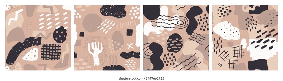 Abstractas sin costuras púrpura de la forma simple arte. azul repetitivo verano aislado decoración, patrón sin costuras. Papel de acuarela decorativo de tendencia repetida vívida