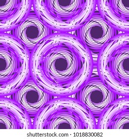 Purple seamless background with overlapping circle shapes on black background, vector eps10
