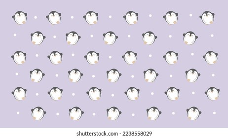 purple seamless background with penguins