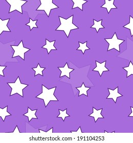 Purple seamless background with stars