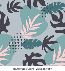 Purple Seamless Classic Fresh Decor Pattern. Colorful Repetitive Doodle Branch Surface, Seamless Background. Blue Repeated Abstract Organic Scribble Backdrop. 