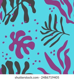 Purple Seamless Color Beautiful Decor Backdrop. Black Continuous Classic Garden Style, Seamless Pattern. Pastel Seamless Fashion Spring Lines Wallpaper. 