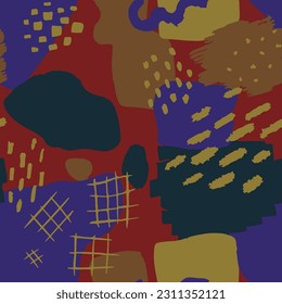 Purple Seamless Contemporary Simple Template Swatch. Vibrant Repetitive Summer Retro Paint, Seamless Texture. Pastel Repeated Fashion Graphic Element Wrapping