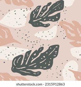 Purple Seamless Decoration Bloom Leaves Art. Black Endless Color Beautiful Textile, Seamless Pattern. White Seamless Doodle Isolated Shape Wallpaper. 