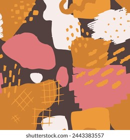 Decoración sin costuras morada Retro Garabatos a rayas. Acuarela de belleza de verano continua rosa, impresión sin costuras. Colorido sin fin Grunge líneas artísticas Sketch