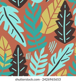 Purple Seamless Doodle Artistic Decor Design. Gradient Endless Nature Tree Paint, Seamless Art. Pink Repeated Contemporary Trendy Shape Wallpaper. 