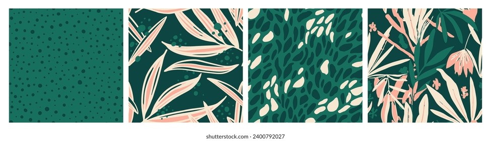Textura del elemento de la palma de garabato sin gafas púrpura. Superficie De Plantas Clásicas Repetitivas Blancas, Sensación De Sangre. Colección Textil De Foliage De Verano Repetido De Naranja. 