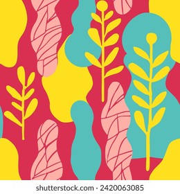 Purple Seamless Elegant Beauty Quill Backdrop. Bright Continuous Nature Beautiful Paint, Seamless Background. Blue Repeated Contemporary Isolated Illustration Pattern. 