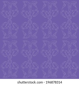 Purple seamless with floral elements