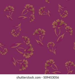 Purple Seamless floral pattern. Flowers texture.