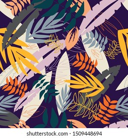 PURPLE SEAMLESS  FLOW FLOWERS PATTERN